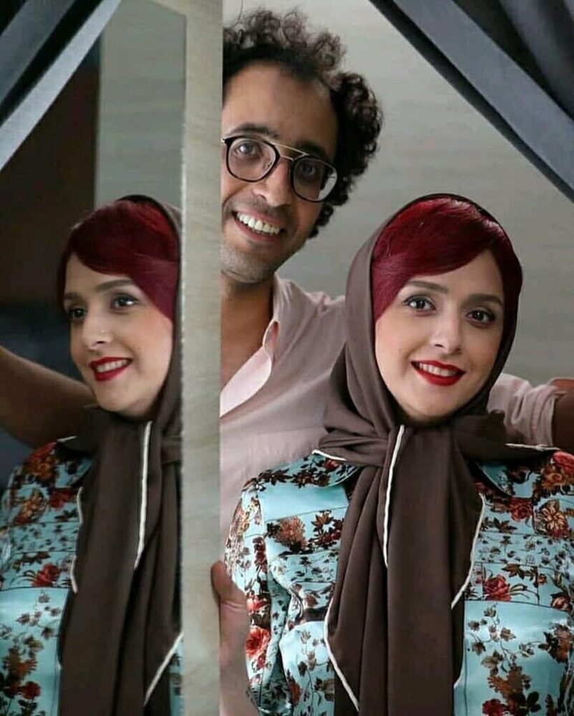 ترانه علیدوستی و همسرش با عینک